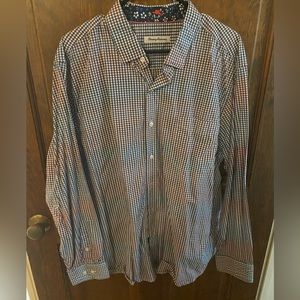 Tommy Bahama Plaid Blue and Red Long Sleeve Button Down